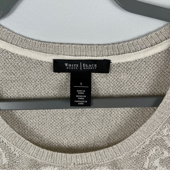 WHITE HOUSE BLACK MARKET PULLOVER METALLIC SWEATER | Size: Small - Picture 5 of 6
